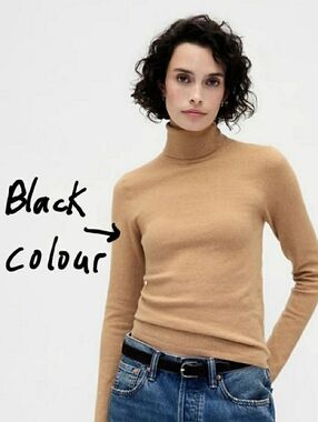 GAP Black Cashsoft Turtleneck Sweater Size Small